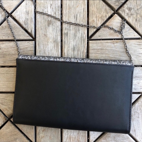 Aldo Black Glitter Clutch Bag - Picture 7 of 10